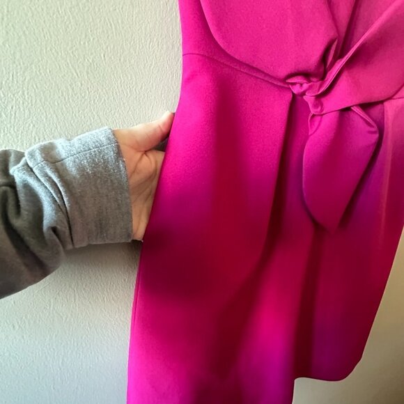 Women's 2 (6) Ted Baker London Magenta Polly Structured Bow Mini Dress Bold Fun - Picture 7 of 11